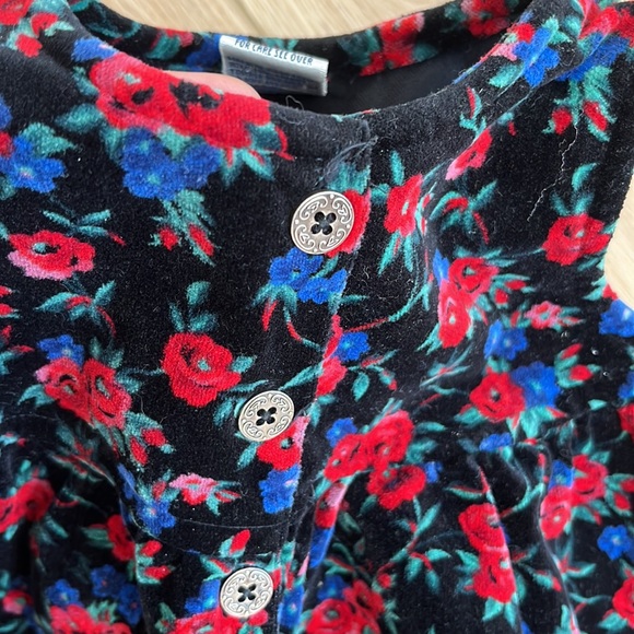 VINTAGE stunning baby Gap velvet floral romper jumpsuit - Picture 7 of 7